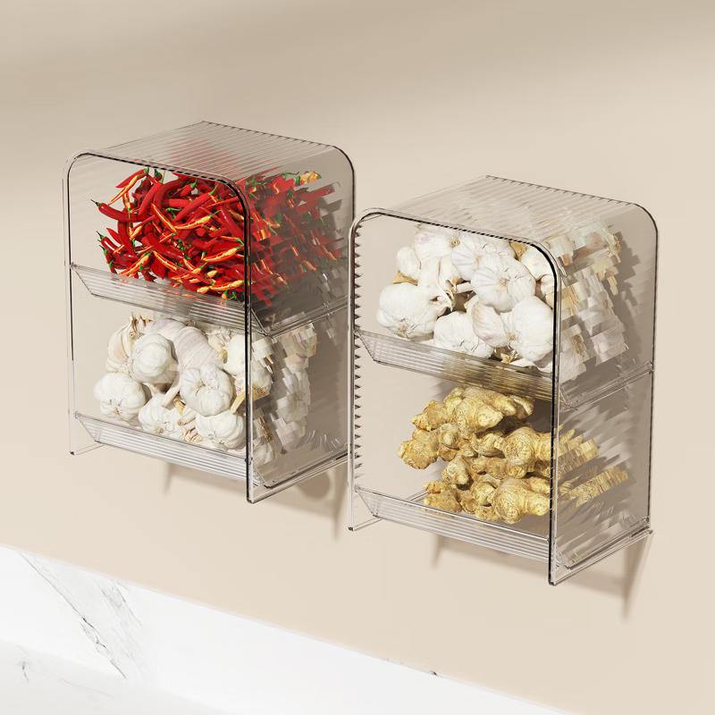Wall-Mounted Kitchen Ginger & Garlic Organizer