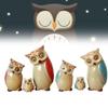 3pcs Porcelain Owls Statue Ornament Shaped Desktop Craft Figurine Sitting Room