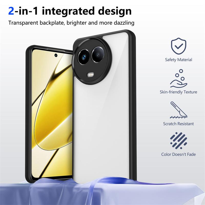 Realme 11 5G RMX3780 Case Plating Silicone Bumper Shockproof Clear Back Cover Hard Matte Phone Case for Realme 11 5G RMX3780
