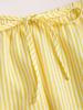 Accogliente Set Due Pezzi a Strisce con Lacci e Maniche Lunghe