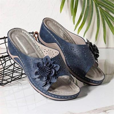 Zeppe Slip-on PU Nero Moda Donna Sandali con plateau Scarpe da donna Sandali Scarpe basse da donna Casual estivi