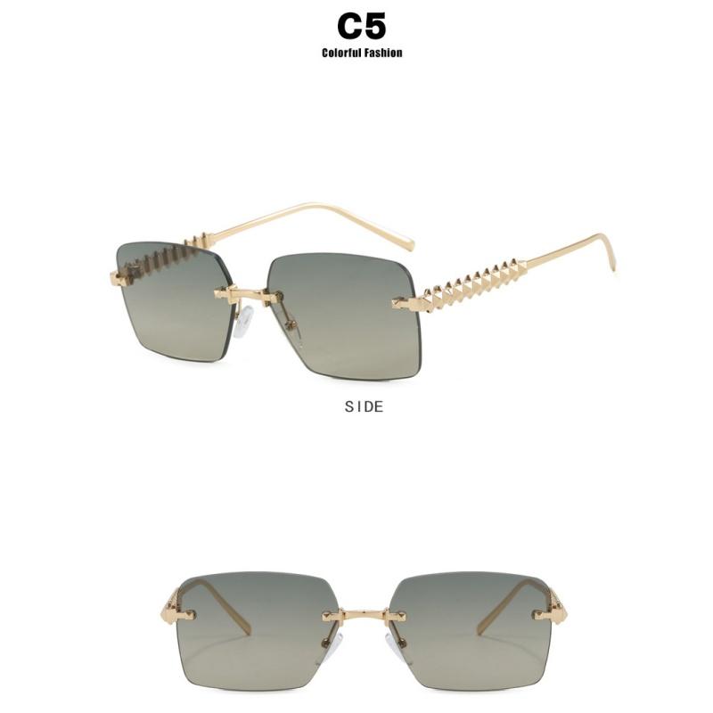 Ladies Sunglasses, Threaded Frameless Trimmed Sunglasses, Stylish Square Sunglasses