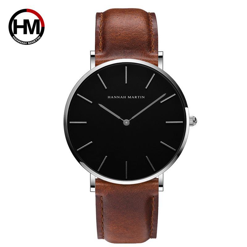 Men's Minimalist Waterproof Leather Strap Quartz Watch