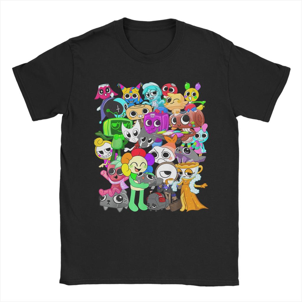 Dandy's World Group Shot T-Shirt for Men Cartoon Cute Casual Pure Cotton Tee O Neck Short Sleeve T Shirts Plus Size merchandise