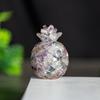Natural Crystal Resin Pineapple Figurine With Lucky Symbol For Office Desk Decor Gift For Friends