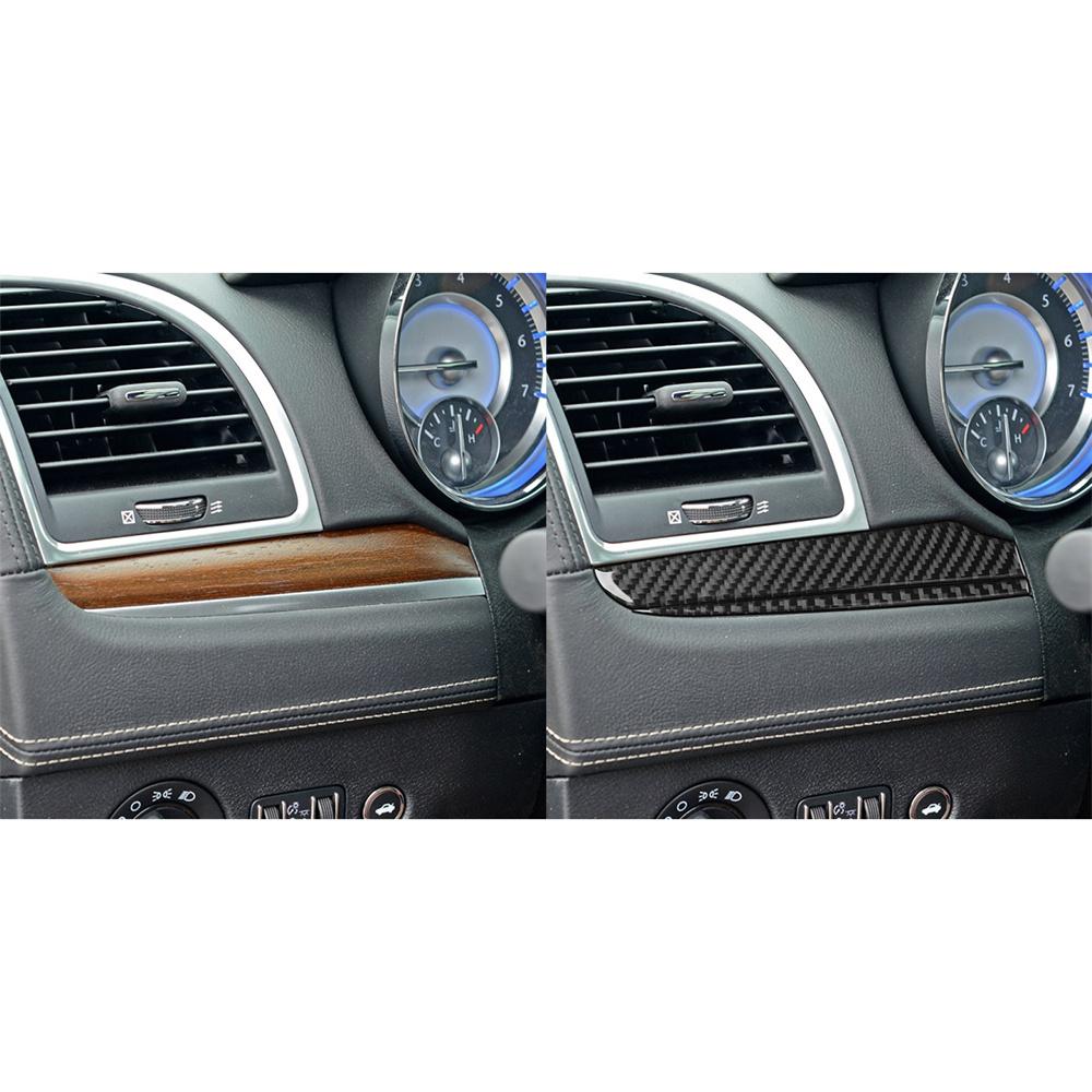 6 Pcs Carbon Fiber Central Control Dashboard Cover Trim For Chrysler 300 2011+
