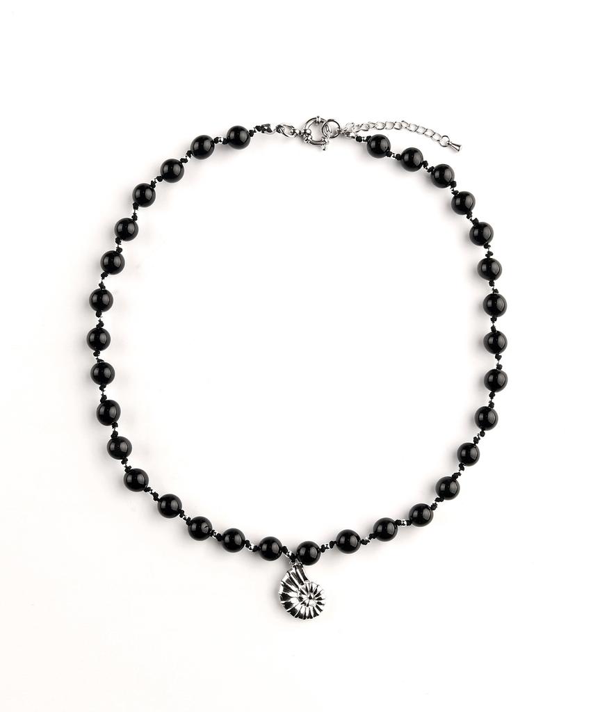 Rubati Black Onyx Ammonite Necklace