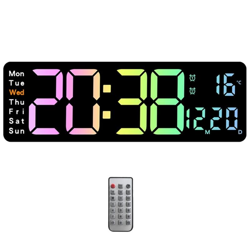 

Digital Alarm Clock Adjstable Brightness for Desk / Wall Large LED Display 1