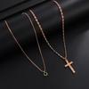 New 1 Pcs/set Retro Acrylic Rhinestone Metal Cross Pendant Choker Necklace Men Trendy Adjustable Gold Color Chain Jewelry