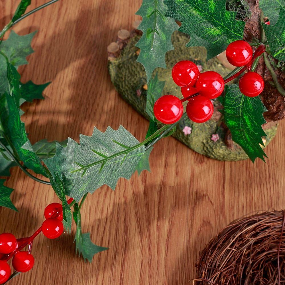 DIY Vánoční Umělý List Ručně Vyráběný Ratanový Věnec Přívěsek Domácí Dekorace