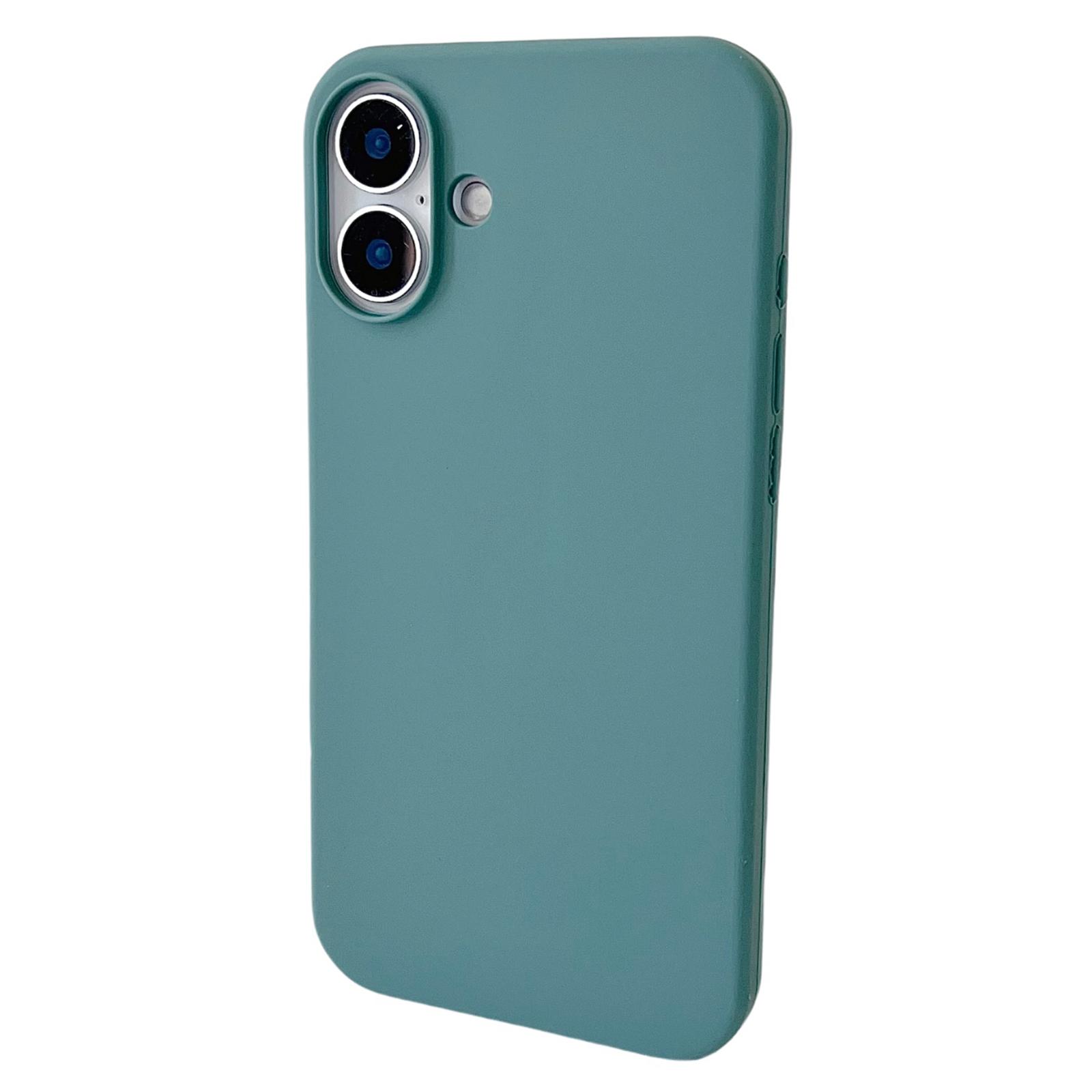 

For iPhone 16 Case Silicone Shockproof Phone Protective Cover Shell Green