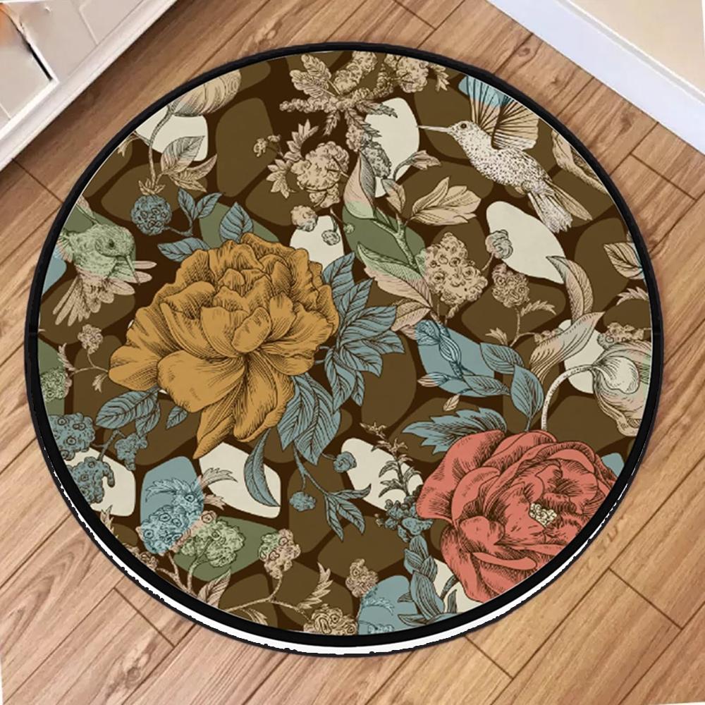 Bohemia Printing Round Carpet Circle Floor Washable Mat for Living Room Bedroom Bathroom Children Crawling Rugs Home Decoration