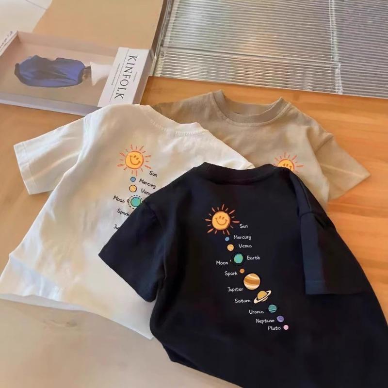 Cotton Boys And Girls Short Sleeve Round Neck Kids Casual T Shirt