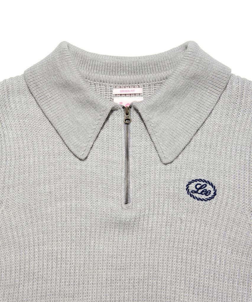 LEE Women'S Round Neck Hazzi Half-Zip Knit Light Gray
