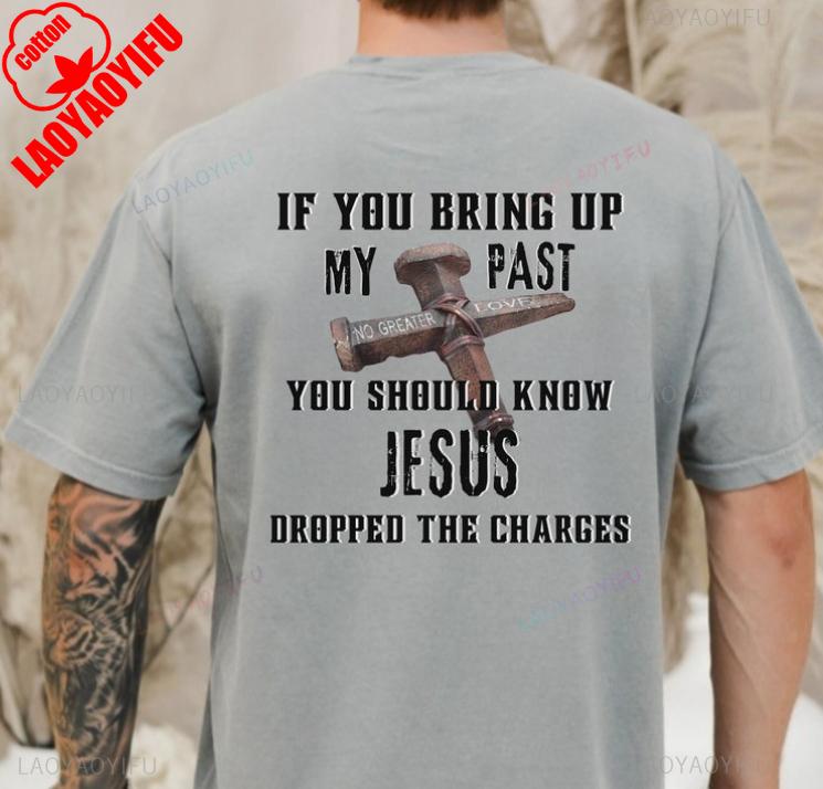 Mens Christian Cross Scripture Shirt  Bible Verse Tshirt Summer Shortsleeved Roundneck Tee New Arrival Casual Cotton Tops