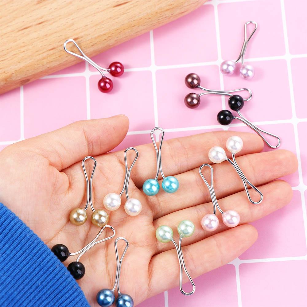 12pcs/set Headscarf Pearl Pins Clips U Shape Hijab Scarf Lady Muslim Scarf Shawl Clips Scarf Brooches Pin Jewelry Accessories