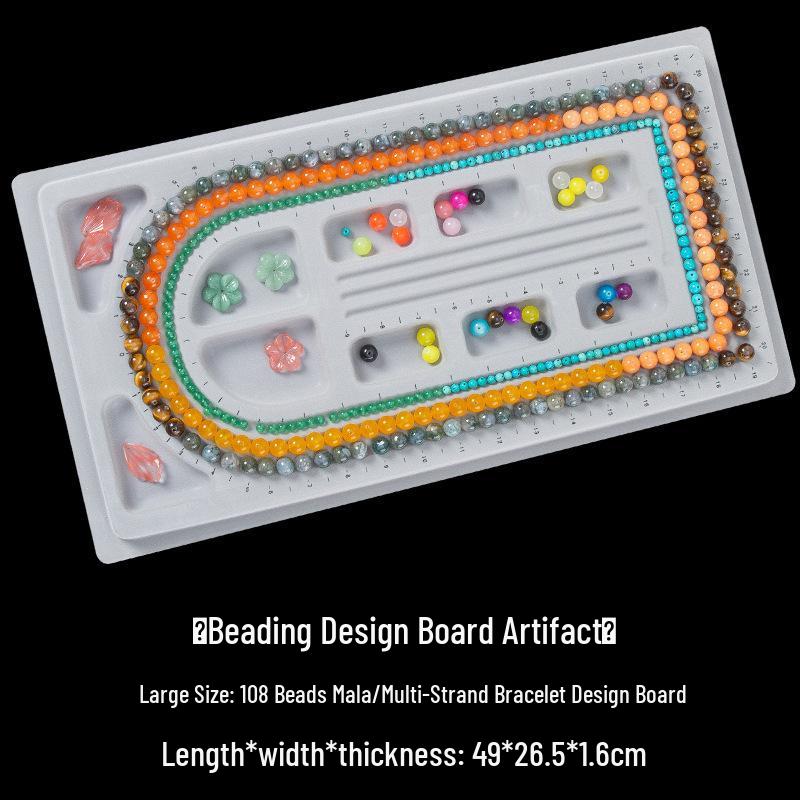 Beaded Bamboo Wooden Jewelry Tray for Bracelets and Necklaces