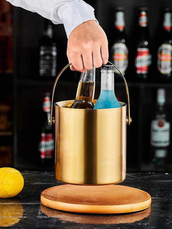 ZISIZ European Style Glass Ice Bucket