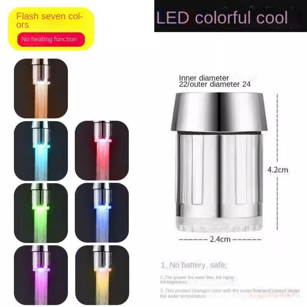 Color Changing Temperature Control Faucet 1/3/7 Colors Temperature Sensor Shower Tap  Household