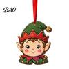 Decorative Wooden Crafts Christmas Tree Pendants with Red Rope, Cute Cartoon Hanging Ornaments Gifts for Family Holiday Home Decoration, Fireplace And