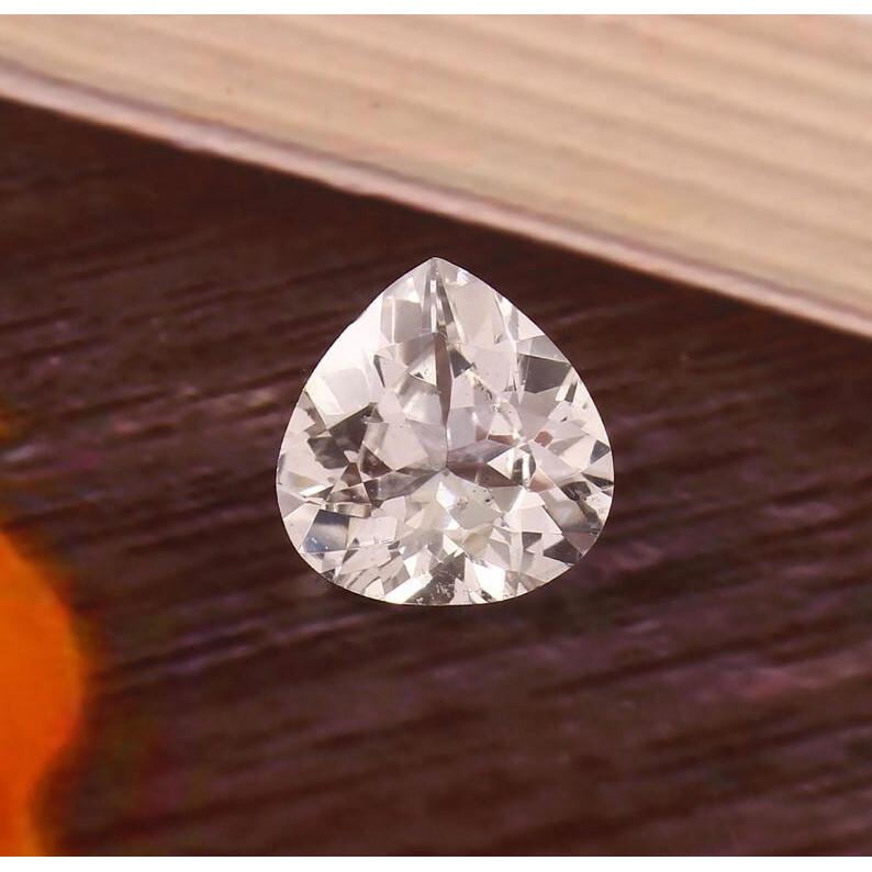 AAA Flawless 15mm Heated Ceylon White Sapphire Heart Cut Loose Gemstone