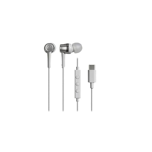 Audio-Technica ATH-CKD3C WH Earphones with Mic, USB Type-C, Wired, 1.2m, In-Ear Type, White