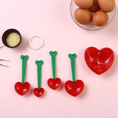 Kit Cucchiaio Misurino a Forma di Cuore Riutilizzabile Staccabile Rosso Kit Separatore Albume a Forma di Ciliegia per la Casa