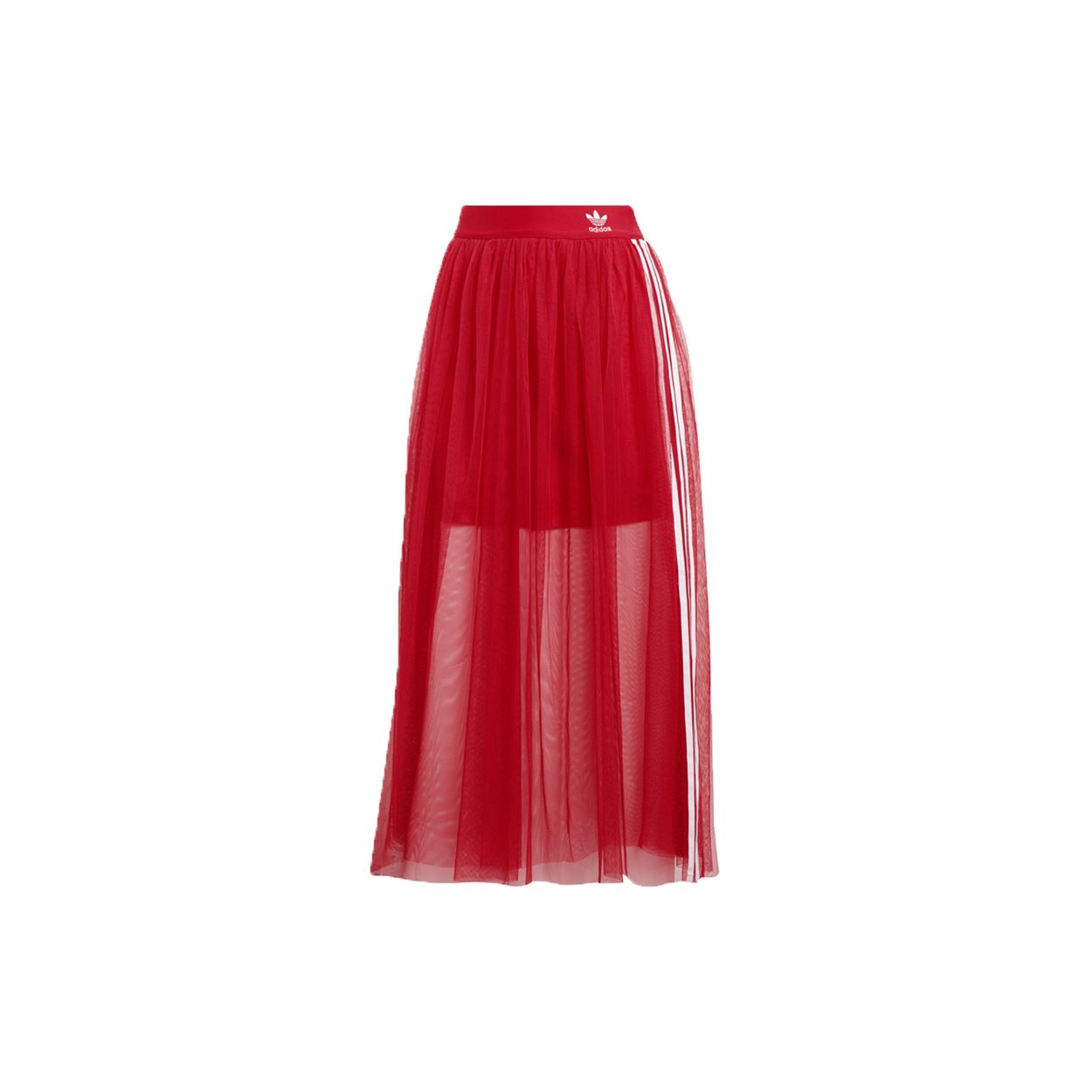 

Adidas Originals 3-Stripe Sheer Mesh Tulle Skirt Red Women s ED4756 30