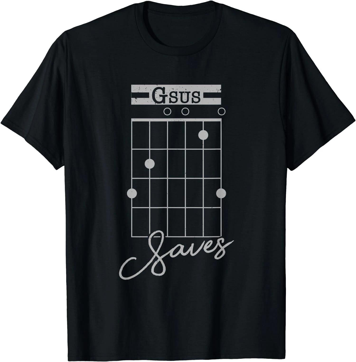 Guitar Gsus Saves Funny Christian Guitarist Gift T-Shirt XXXL