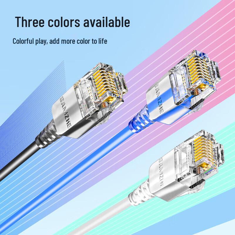 Shan Ze CAT6A 10 Gigabit Thin Ethernet Cable 10-Pack