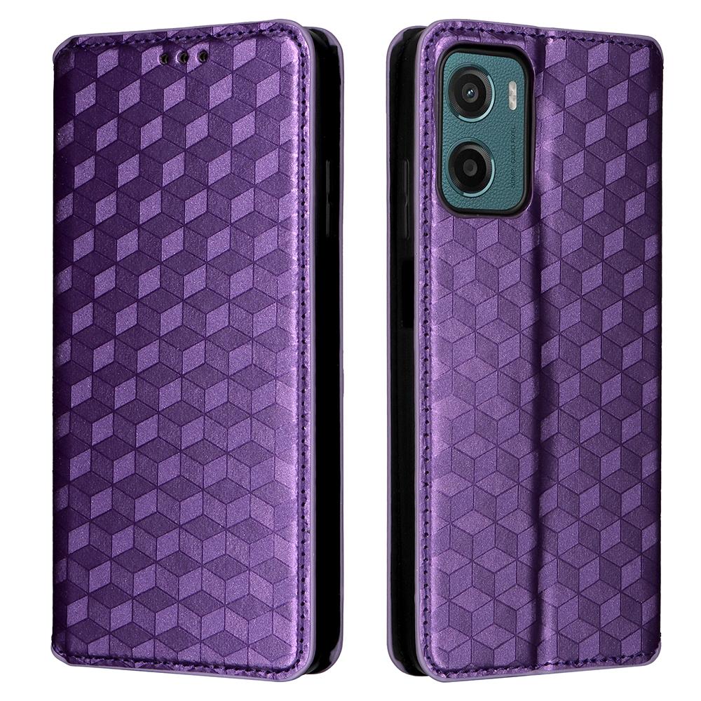 Dla Motorola Moto G05 4G/E15 4G Etui Portfelowe Skóra Wytłaczana w Romby Pokrowiec na Telefon