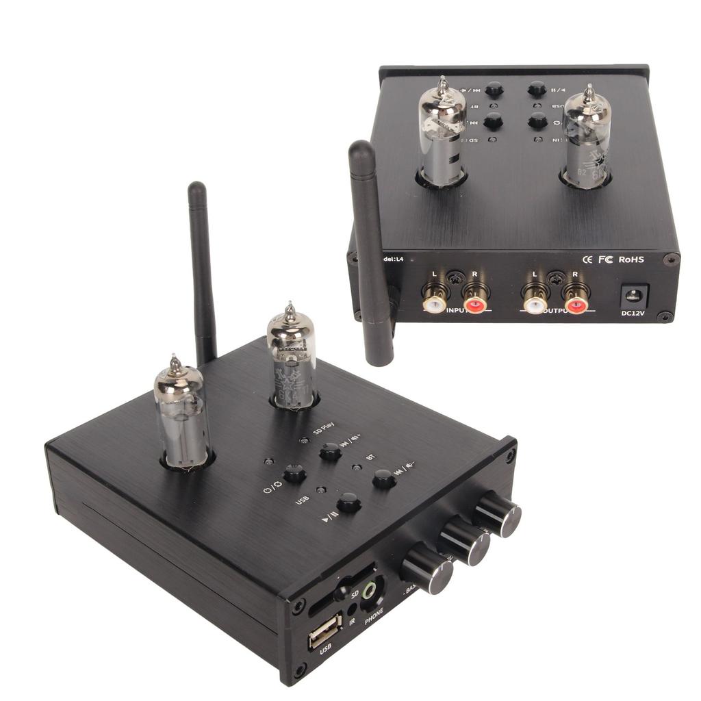 Bluetooth Tube Amplifier Supports U Disk Storage Card Playback HiFi Stereo Receiver for CD Player