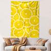 Fresh Lemon Slices Bright Yellow Citrus Fruit Pattern Wall Tapestry Kitchen Decor for Dining Room Living Room