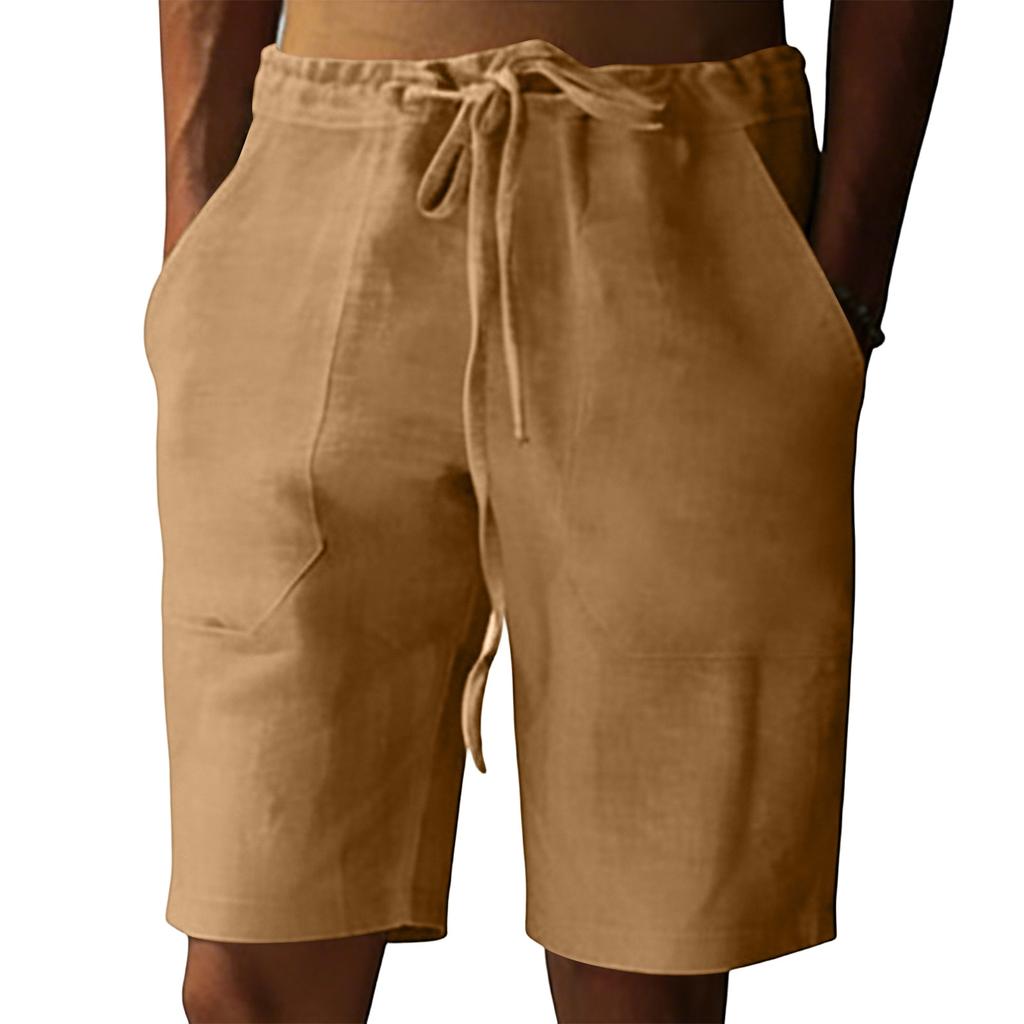 Men's Cotton Linen Casual Shorts Men's Fashionable Beach Shorts