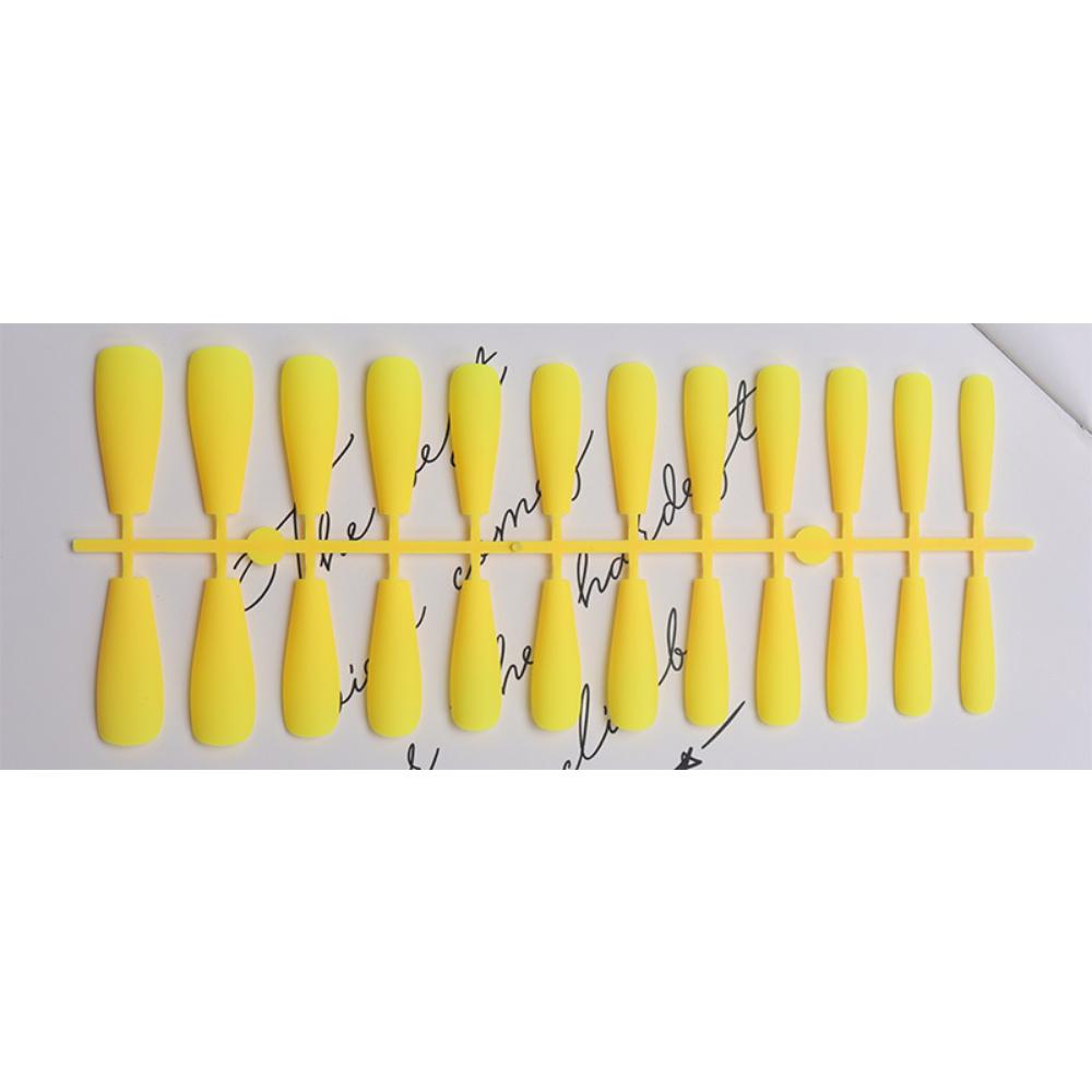 24pcs/set DIY Quick Nails Lengthened Ballet Matte T-shaped False Nails Multi-color Strips Finished Wear Manicure