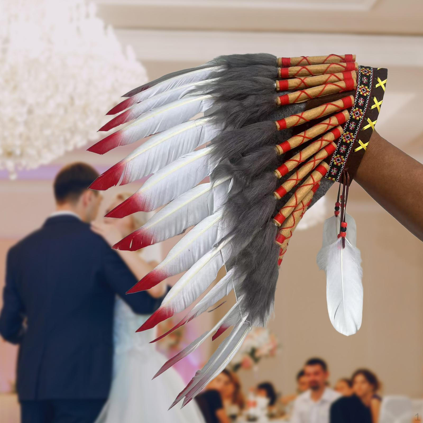 

Индийский головной убор из искусственных перьев, Головной убор для праздничной ролевой игры, маскарадного костюма