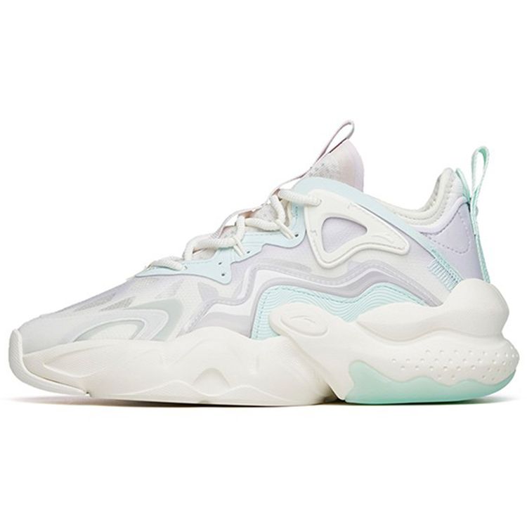 Anta Badass Lifestyle Series Lightweight Durable Low-Top Sneakers Women Sneakers White Purple Blue 122228080-2 38