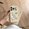 Custard Yellow Ink Splash Hollow Cat iPhone Case for 17/16ProMax/15Pro – Premium Feel