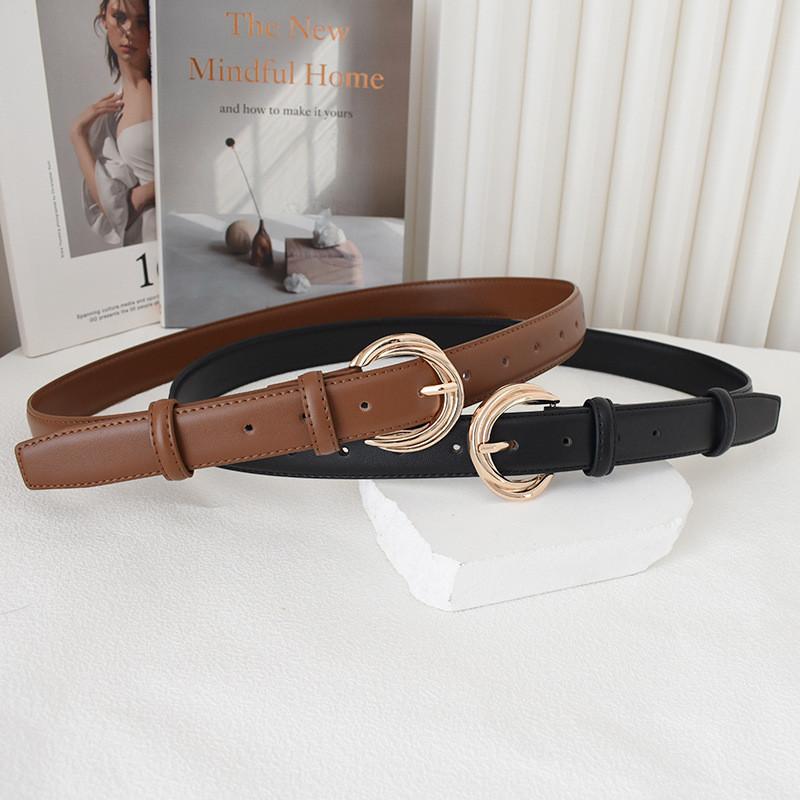 Stylish Black Leather Belt For Women High Quality Genuine Leather Casual Fashion Accessory