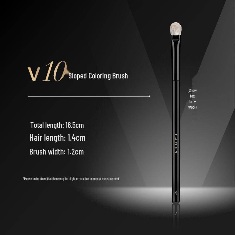 LADES V Series Makeup Brush Set - Contour, Nose Shadow, Laydown, Eyeshadow Blending Brushes (Animal Hair)