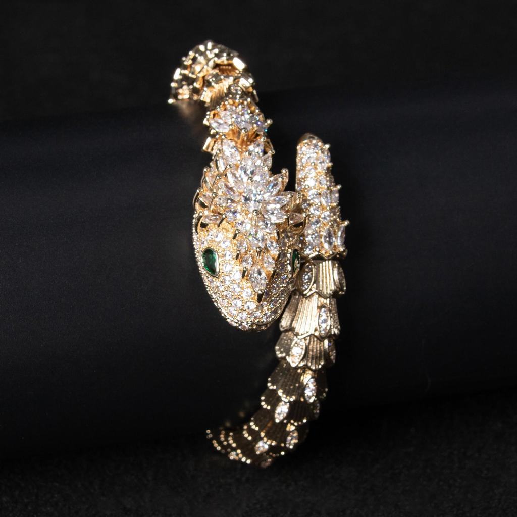 Electroplated Real Gold Spirit Snake Bracelet - Exaggerated Europe & America Style