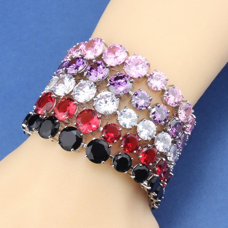 Italian Charm Bracelet Original    Fine Jewelry & Accessories Round Colorful Zircon For Women/Girl Fashion Gift