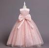 VIISEN Dress for Piano Formal Dress with Bow and Junior Long Dress with Star Suitable for and Size Children's Recitals, Girls' Ribbon, Pattern, Stage,