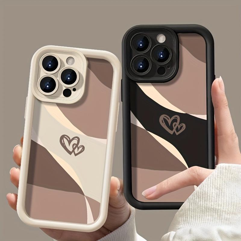 Minimalist heart-shaped phone case suitable for iPhone 17 16 15 14 13 12 11 Pro/Max/Plus anti drop and shockproof back cover