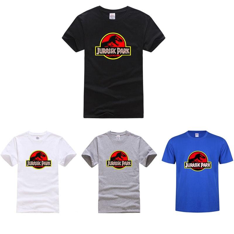 T-shirt Elegante da Uomo Jurassic Park Logo Originale Film T-rex Dinosauro Per Fan