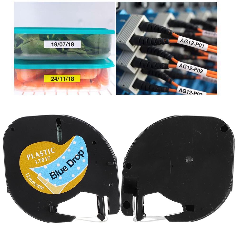 Thermal Paper Label Tape Cute Labeling Ribbon Sticker Blue Drop Type for Dymo 12mm