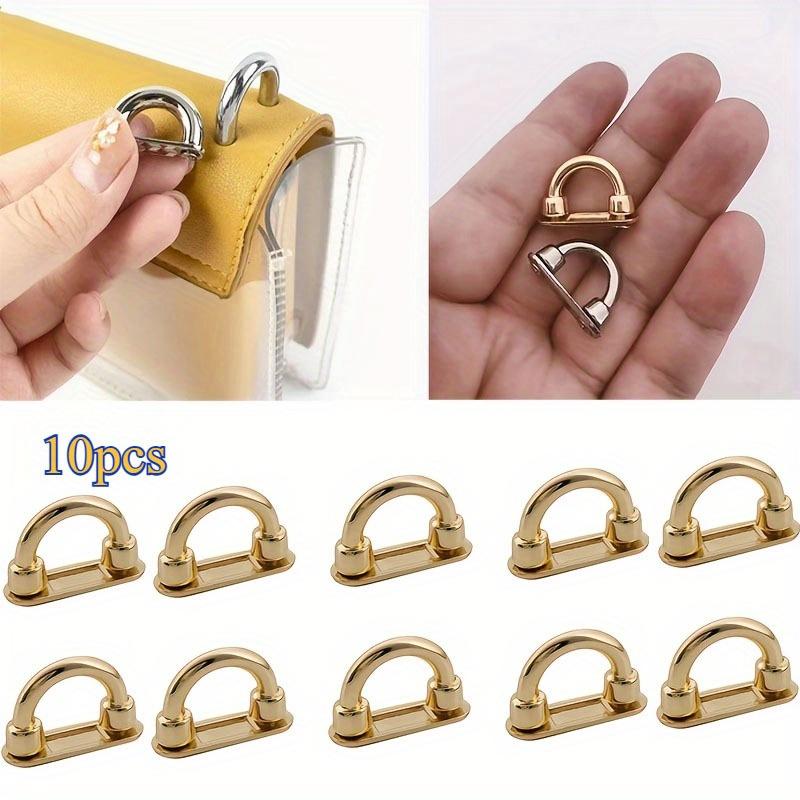 Set of 10 Golden Arch-shaped Buckles Suitable for Handbags and Shoulder Straps - Adjustable Chain Buckle Suitable for Luggage and Fashion Accessories