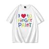 Valentinstag Partner Outfits Ich liebe es, mit den Fingern zu malen Ich bin Farbe T-Shirt Niedliches Herz Bunter Buchstaben Design Partner Shirt