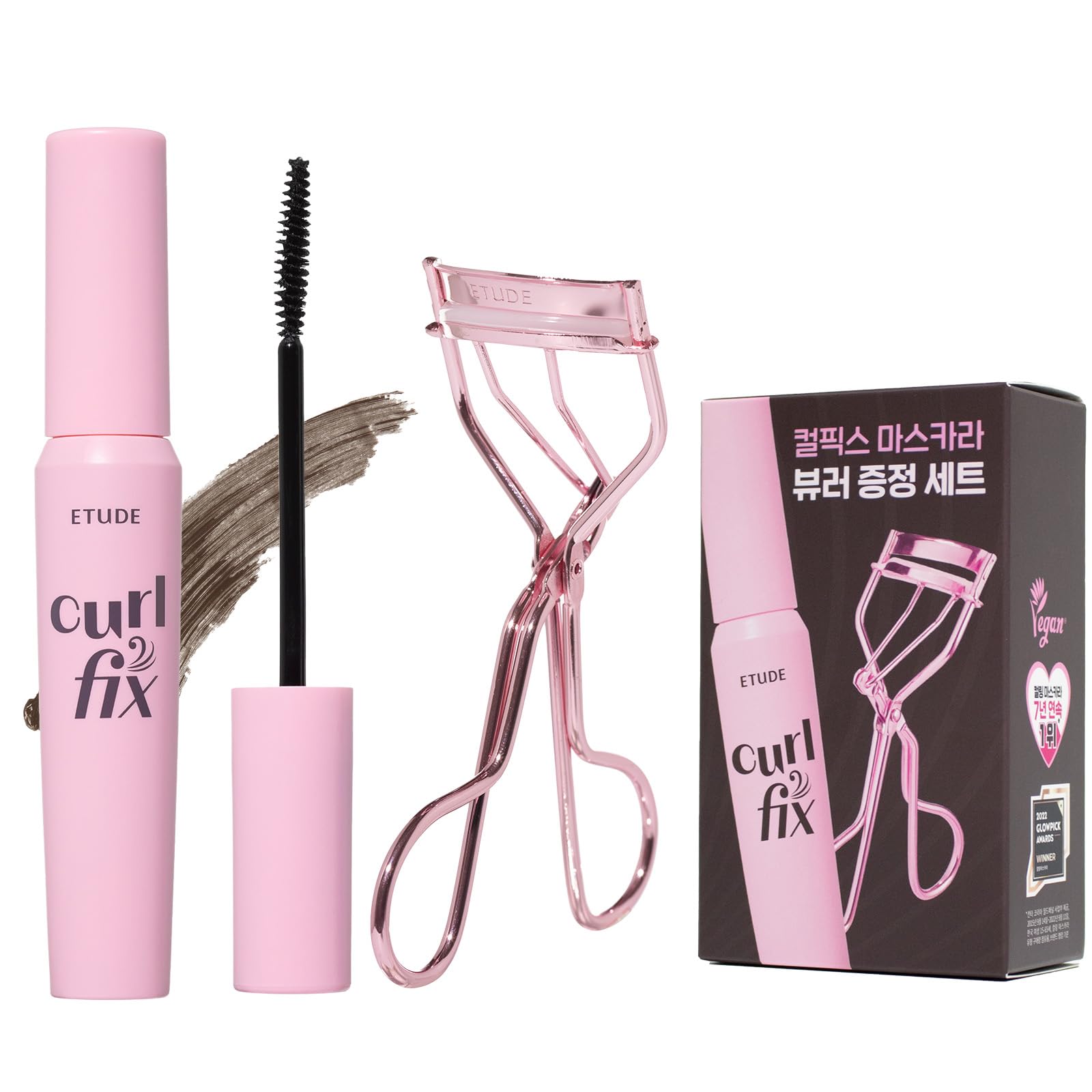 

ETUDE Curl Fix Mascara Curler Set Серо-коричневая тушь для ресниц Водостойкая Curl Keep Curler Водостойкая Idol Eyelashes Idol Makeup [Etude Official] /