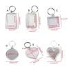 10 Pcs Various Shapes Acrylic Keychain Picture Frame Keyring with Split Rings